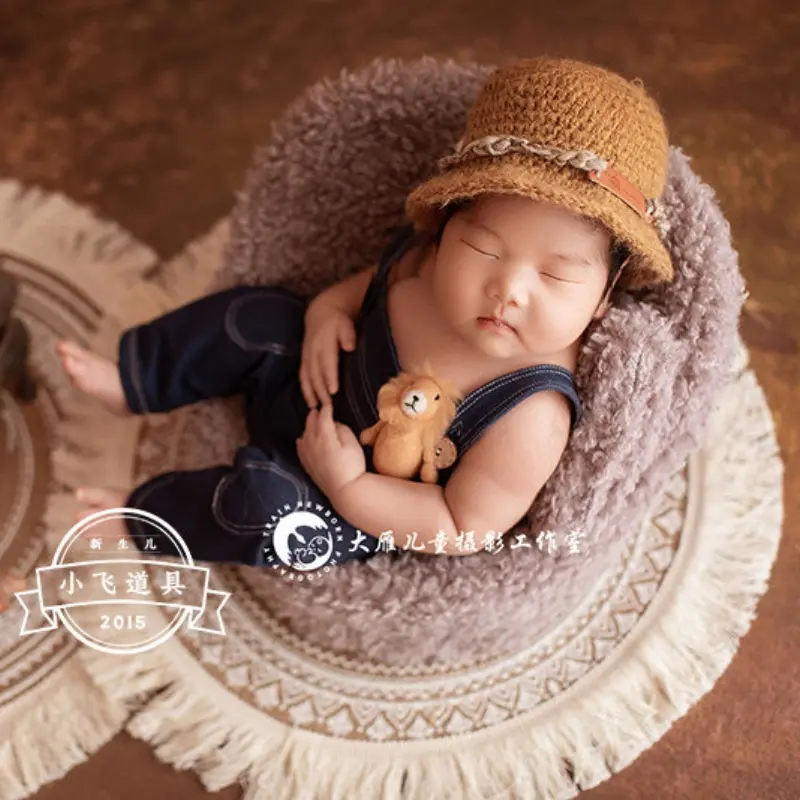 Cowboy Outfit With Hat Set - Newborn Photography Props - Image 4